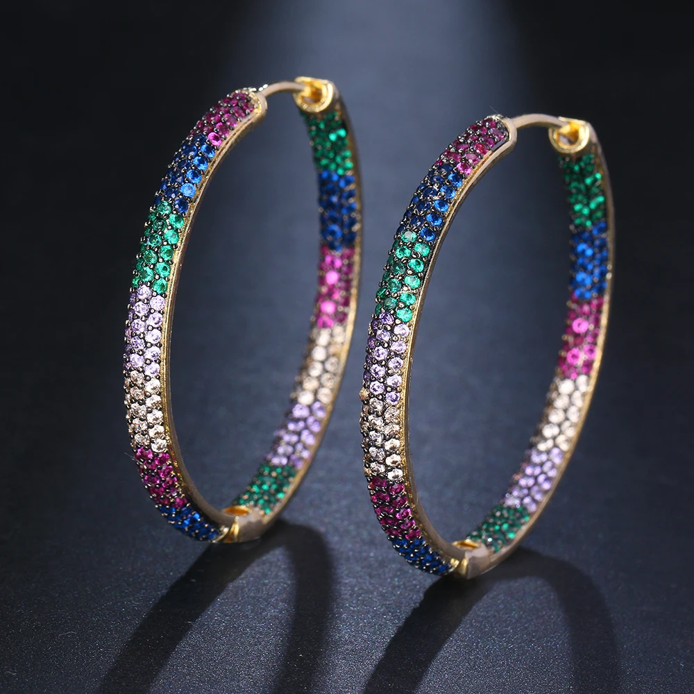 

Женские серьги с фианитами ААА, в национальном стиле