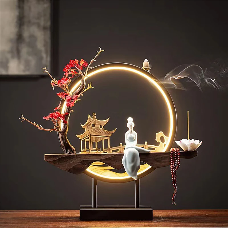 

Ароматическая горелка «Водопад», Дамский держатель для благовоний, керамическая лампа ручной работы для украшения дома Будды