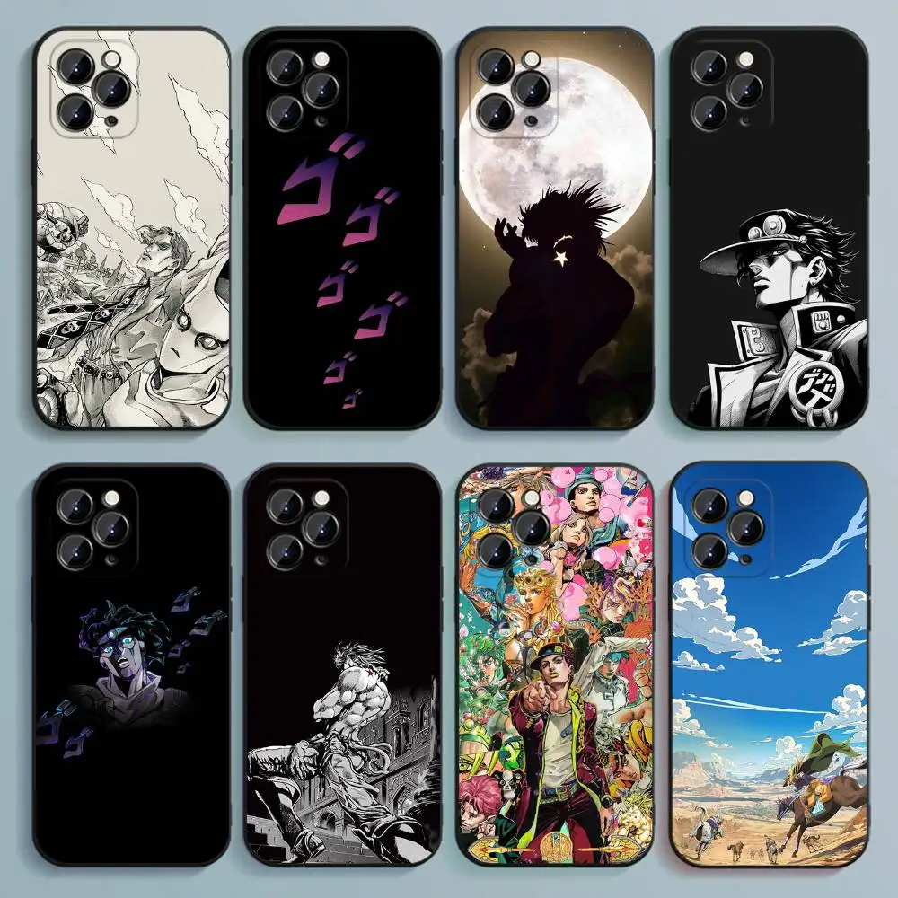 Фото Чехол для телефона J-JoJo Bizarre Adventure для iPhone 17,16,15,14,13,12,Pro,Max,Plus,E,SE4,Air,Mini Black, мягкий чехол №1