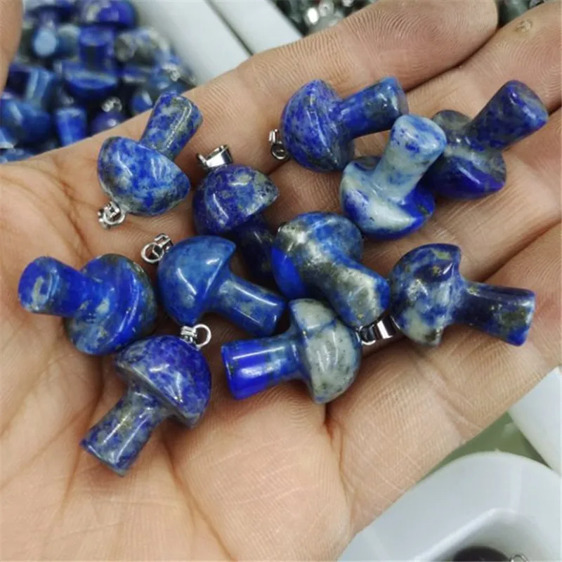 

10PCS Hot Women Pendants Mushroom Shapes Lapis Lazuli Tiger Eye Amethyst Gemstone DIY Jewelry Designs Free Shippings