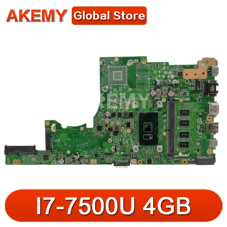 

Akemy для Asus X405U X405UN X405UR X405URR X405URP X405UQ X405UF Laotop материнская плата X405UA W/ I7-7500U 4 Гб ОЗУ