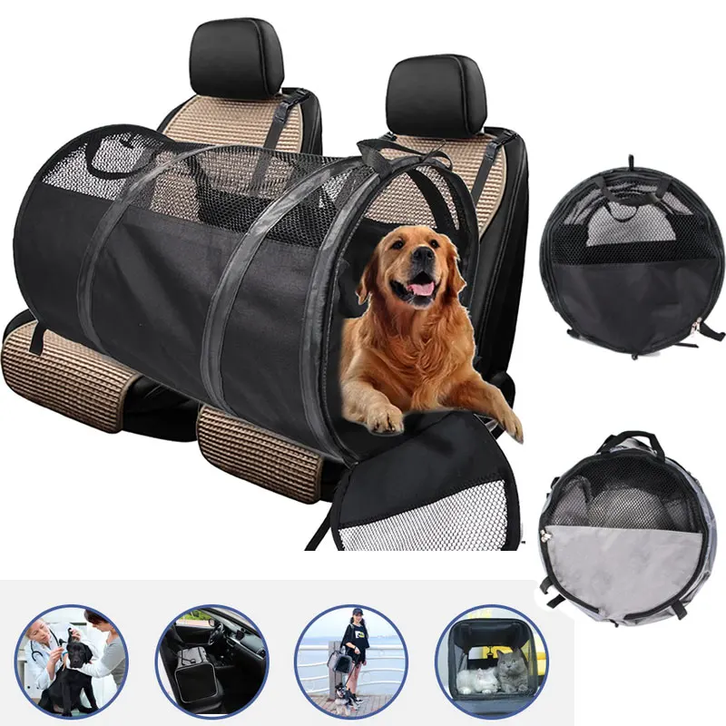 Pet Transporter Durable Oxford Dog Carrier Bag Car Accessori