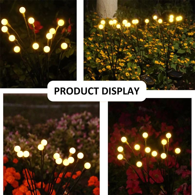 6 PCS Solar Power Firework Firefly Lights Solar Power Mushroom Light IP65 Waterproof Garden Yard Lawn Lamp Solar Christmas Lamps