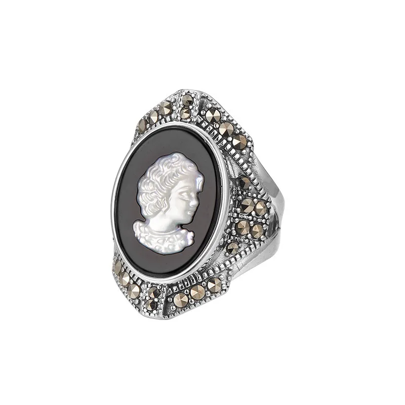 Новые серьги-гвоздики BOCAI из стерлингового серебра S925 с агатом и портретом королевы, изысканные ювелирные украшения для женщин (art.: 3920dbbd42e2f) - 3920dbbd42e2f