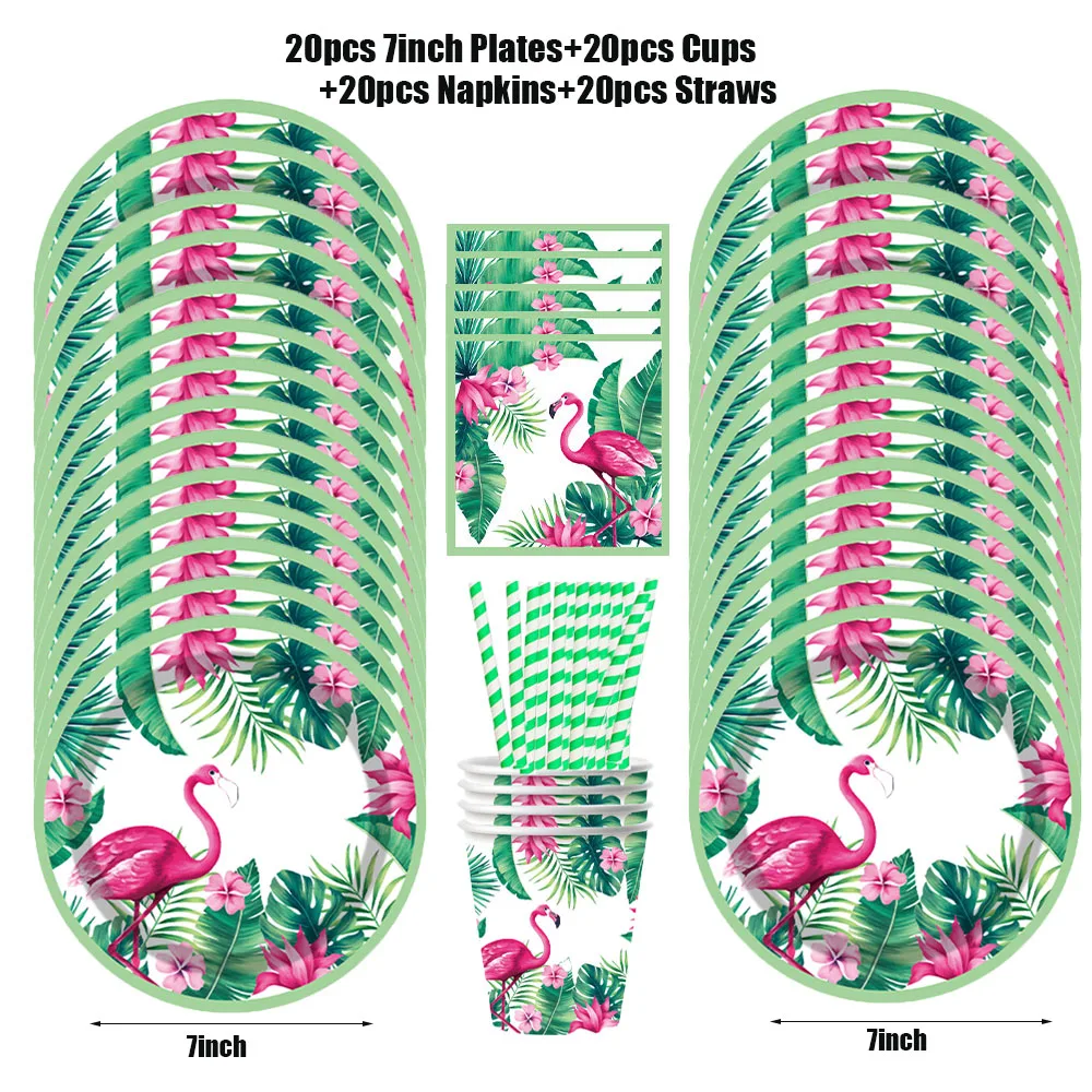 

Одноразовая посуда для дня рождения в стиле фламинго