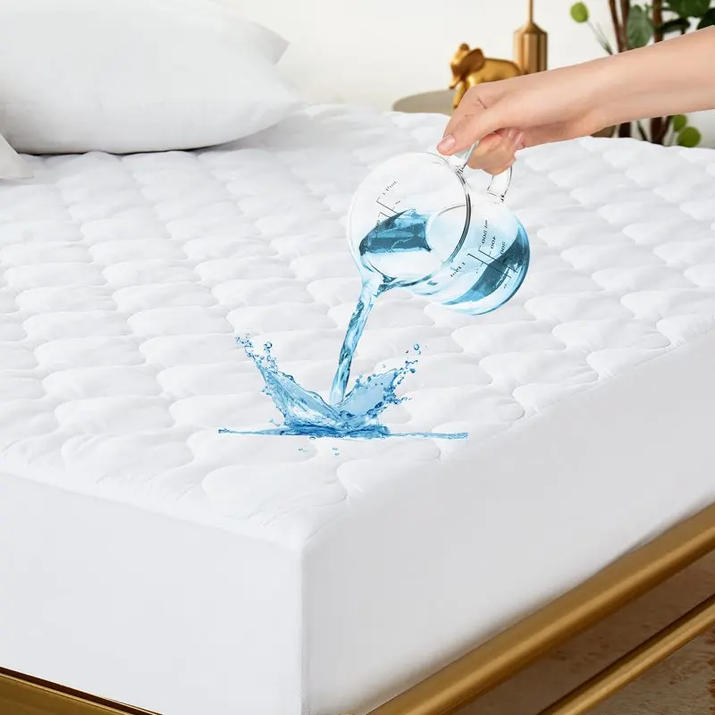 

Mattress Protector Queen Size Waterproof Mattress Pad Soft Quilted Fitted Bed Cover Deep Pocket Fits up to 18"
