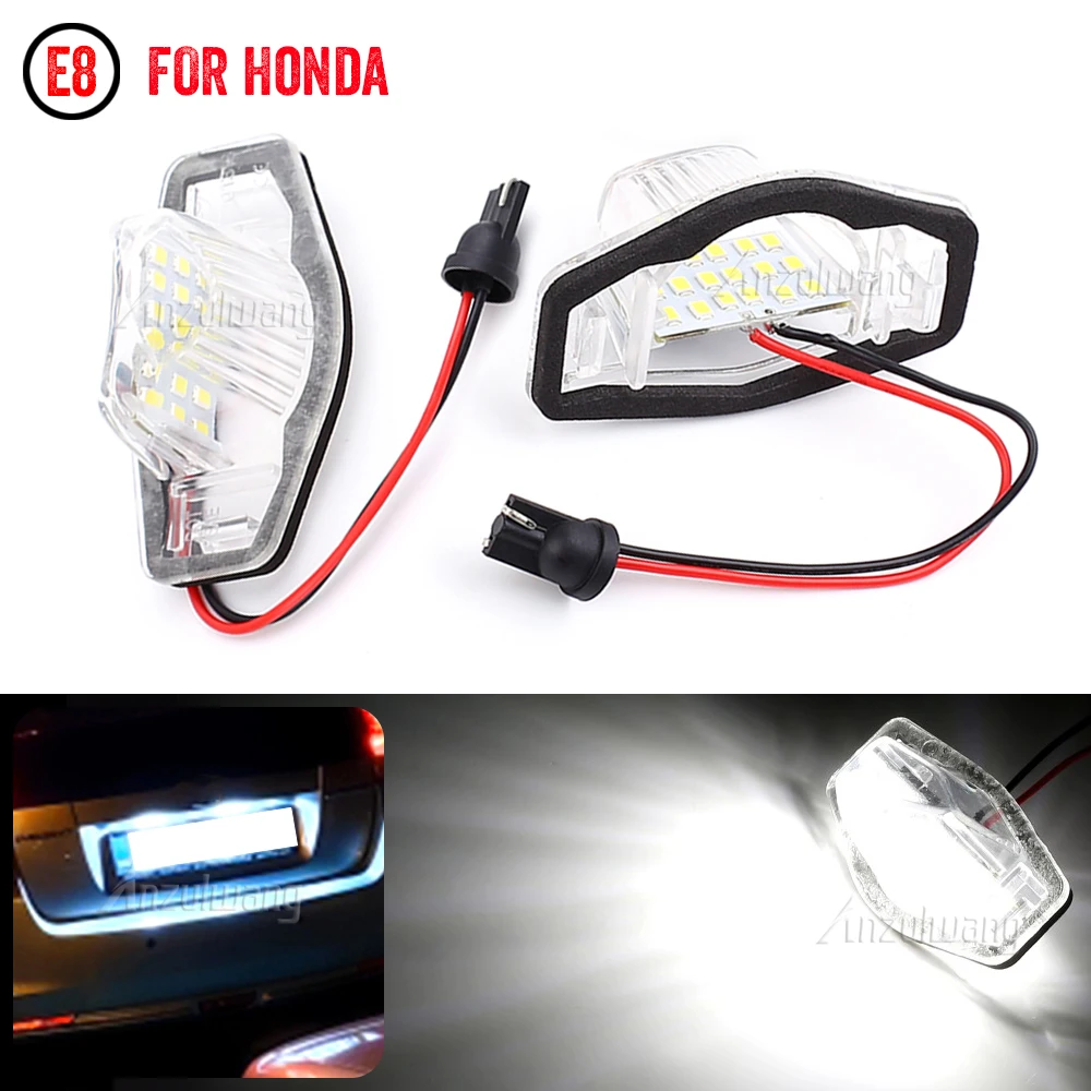 

2PCS For Honda Crv Fit Jazz Crosstour Odyssey Error Free Led License Plate Light Lamp Led Car Number Plate Lamp 6000K White