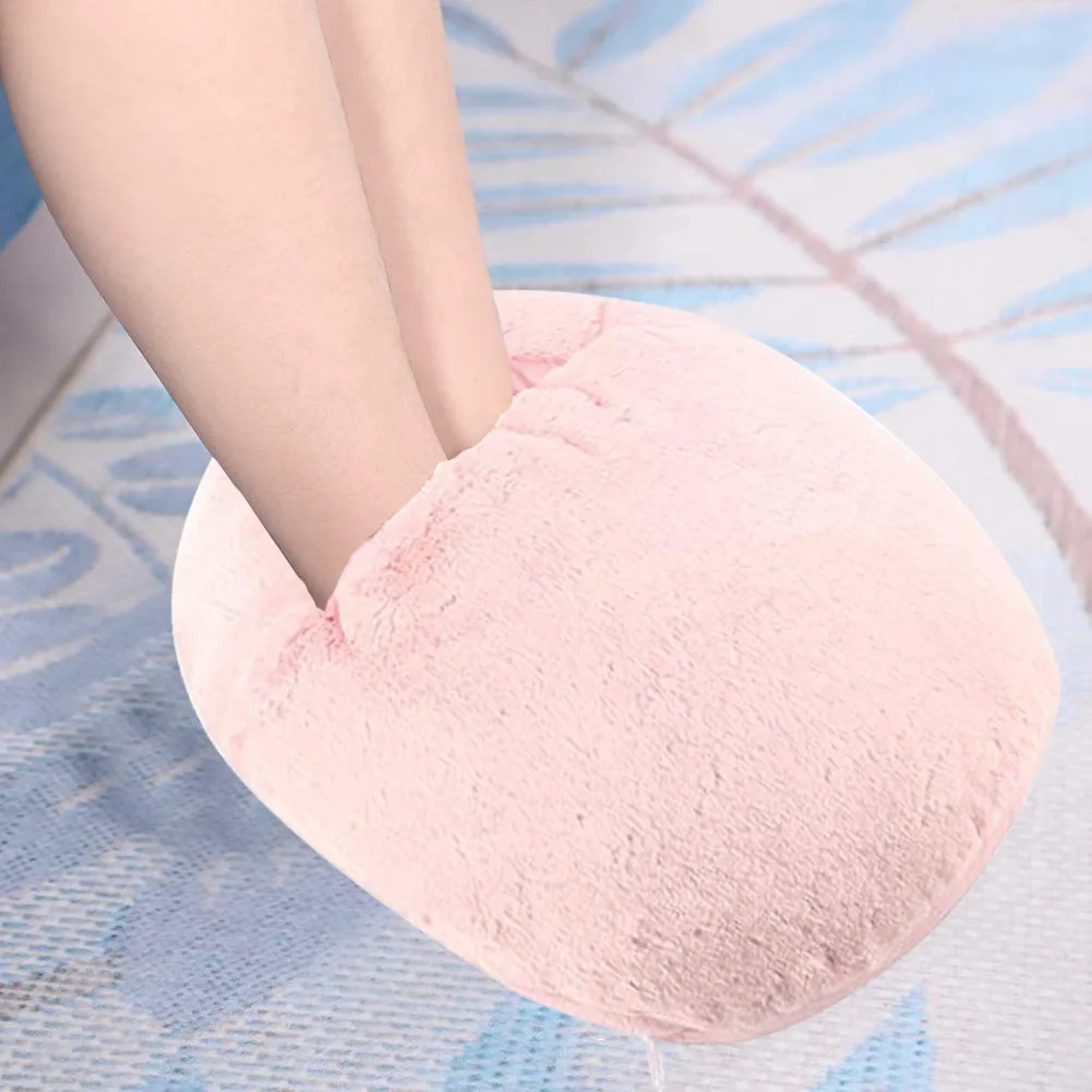 

Plush Electric Foot Heater Breathable Round Heating Pad Feet Warmer USB Charging Soft Durable Safe Comfortable for Home Bedroom