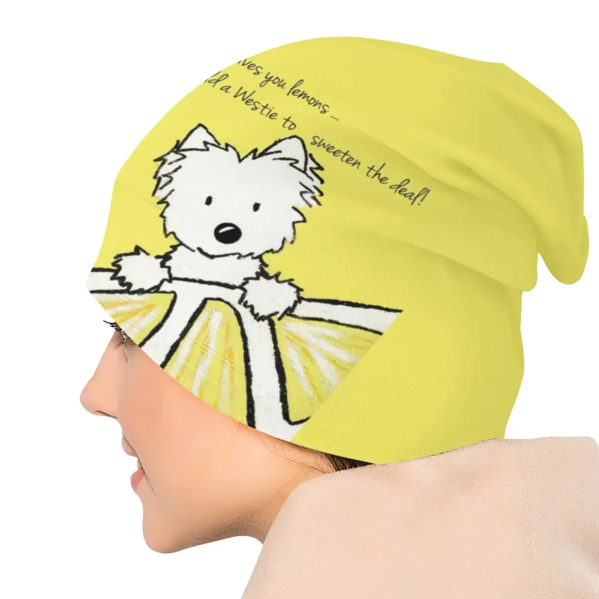 Изготовленные на заказ шапки для собак Life Lemons Westie унисекс модная зимняя теплая