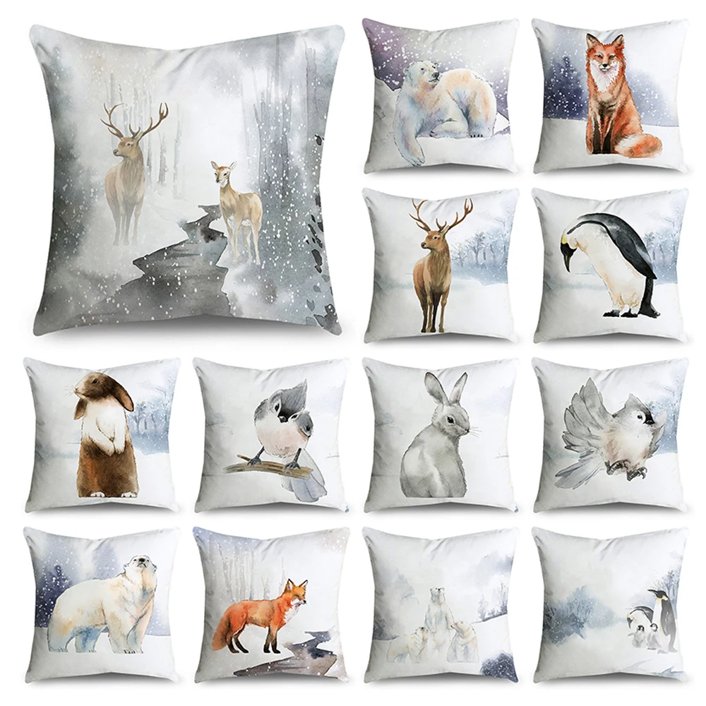 

Pillowcase Car Sofa Cute Cartoon Animal Print Home Decor Bedroom Pillow Living Room Cushion Cover