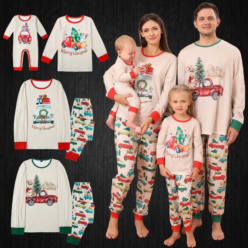 

Christmas 2022 Novelty Top Family Matching Pajamas to the Family Pijama Clothing Sets Baby Xmas Pjs Mummy and Daughter Pyjamas