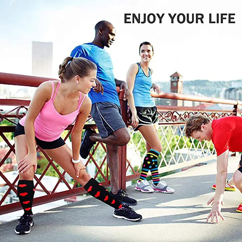 Compression Socks Men Women Best Graduated Athletic 15-20 mmHg Professional Nursing Socks Outdoor Travel Sports Running Socks