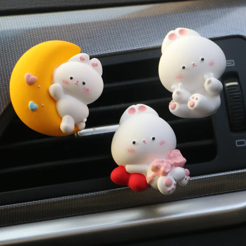 

Cute Bunny Car Interior Supplies Car Air Outlet Aromatherapy Diffuser Stone Car Air Outlet Decoration Star Accessories Ornaments