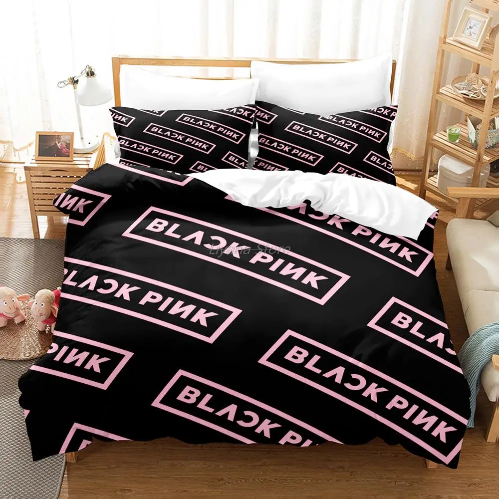 

Hot Kpop Korean Black Girl Jennie Bedding Set Twin Full Queen King Size Set Children Kid Bedroom Duvet Cover Sets 06