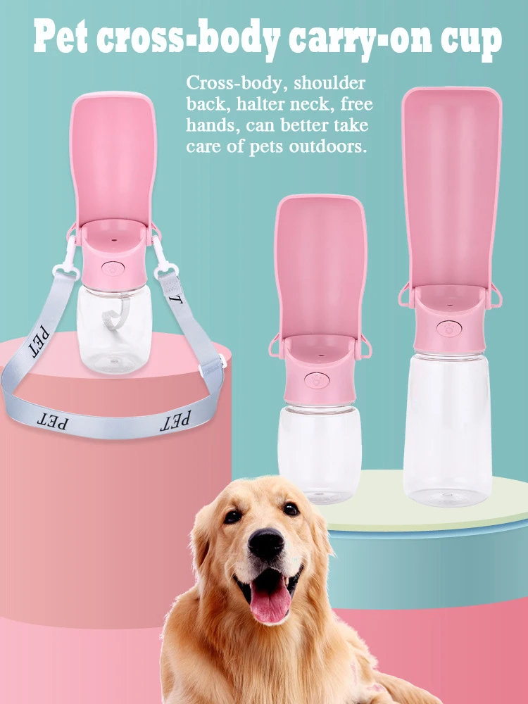 

Pet go out in all seasons Accompanying water cup Bowl Foldable Diagonal back Cat drinker Dog walking kettle supplies Accessories