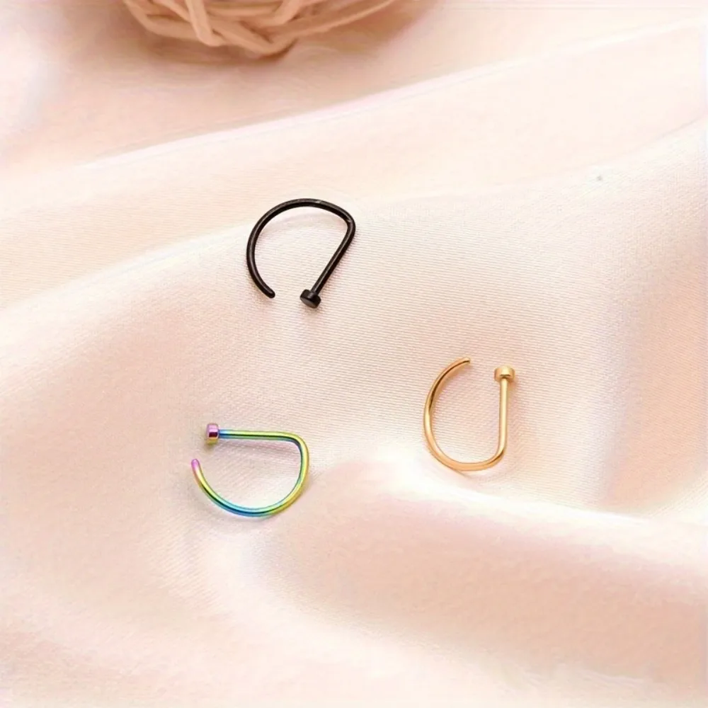 Кольца в носу без пирсинга 5 предметов модные зажимы из нержавеющей стали стиле