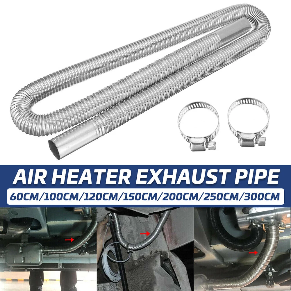 

60-300cm Air Parking Heater Stainless Steel Exhaust Pipe Tube Gas Vent Fit Air Diesels Parking Tank Car Heaters Accessories