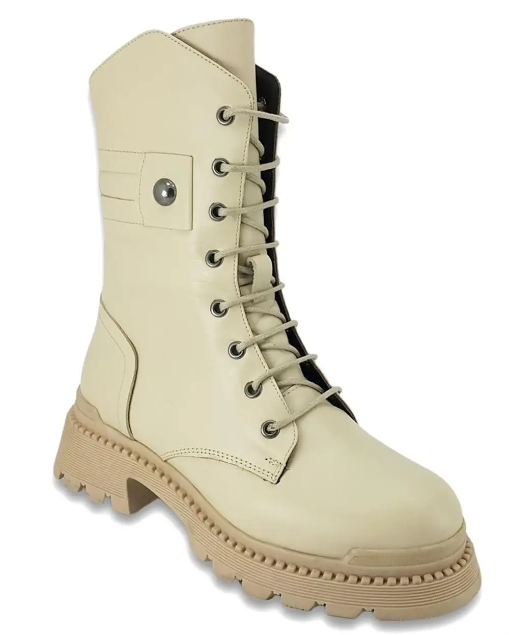 

2023 Trending New Season Model Genuine Leather Shoes Personalized And Comfortable Beige Albini 10024 22KB Daily Women Boots