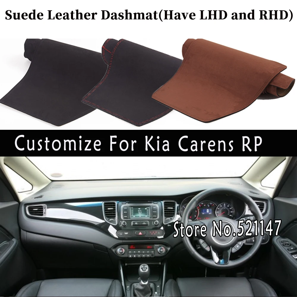 

Accessories Car-styling Suede Leather Dashmat Dashboard Cover Dash Mats For Kia Carens 2013~2019 RP 2018 2017 2016 2015 RHD