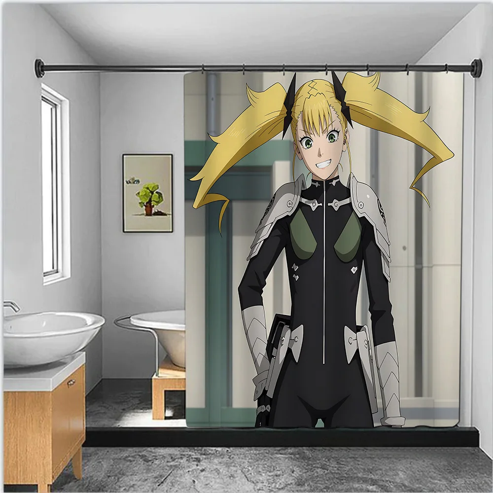 Занавеска для душа с рисунком Аниме K-Kaiju No.8 Водонепроницаемые Яркие шторы ванной