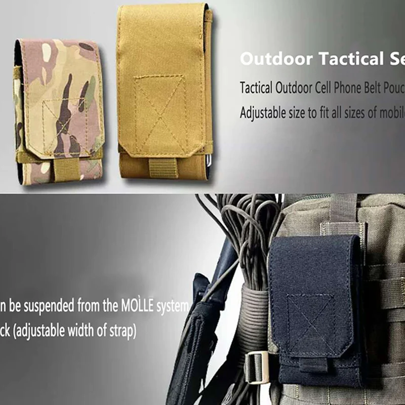 

1pc Outdoor Camouflage Bag Tactical Army Phone Holder Sport Waist Belt Case Waterproof Nylon EDC Sport Hunting Camo Bags