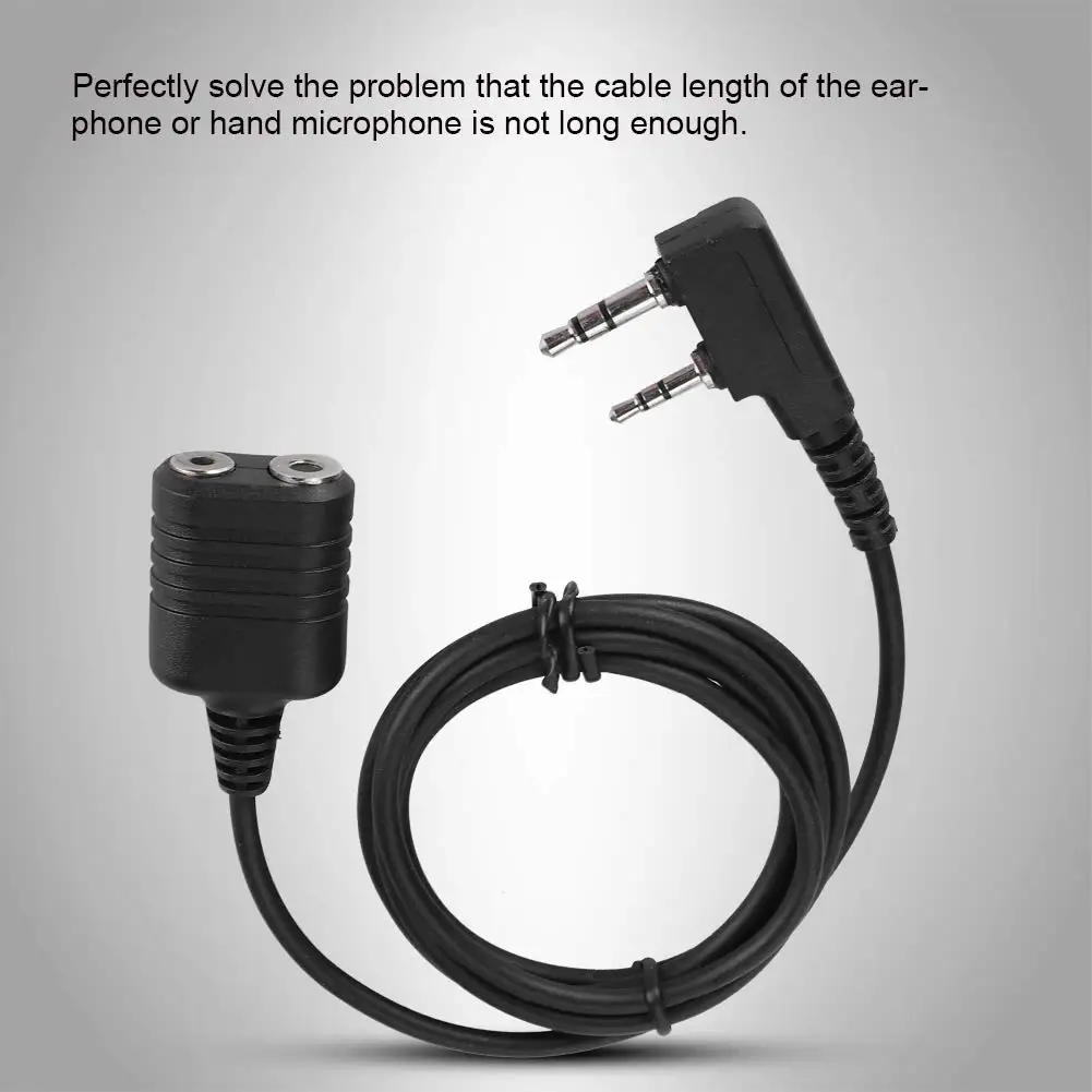 Risenke K Type Walkie Talkie Accessories Cable for Kenwood Baofeng and All K-head Walkie-talkies 2-Pin Handheld Mic Cables