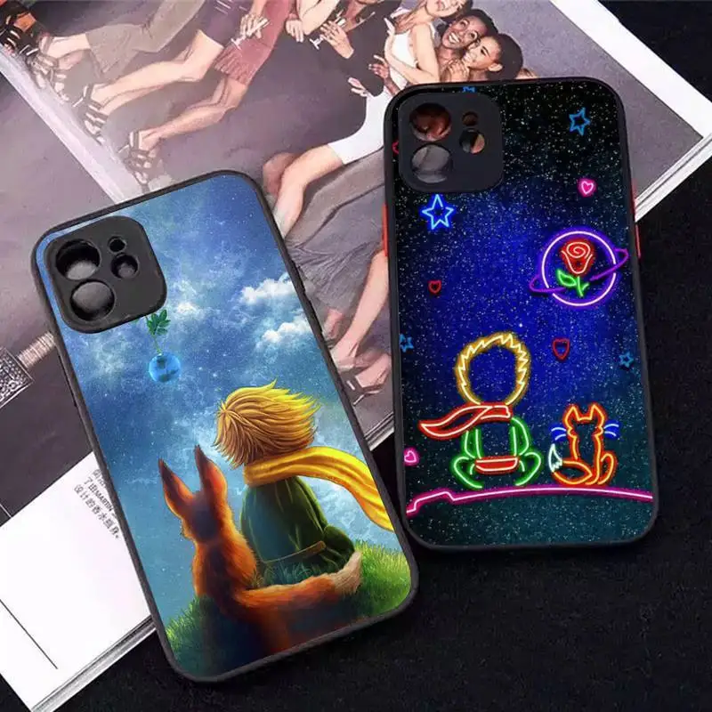 

The Little Prince Art Phone Case for iPhone X XR XS 7 8 Plus 11 12 13 pro MAX 13mini Translucent Matte Case