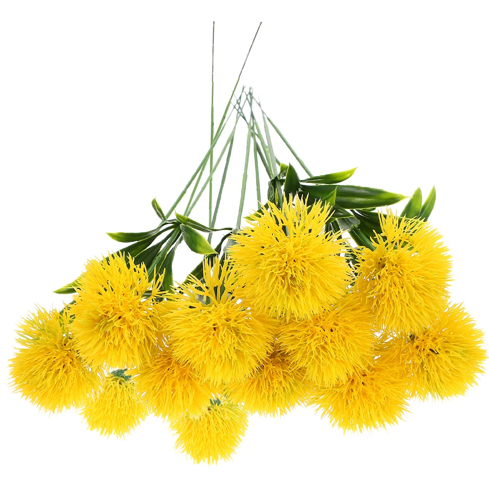 

Dandelion Artificial Bouquet Flowers Flower Fake Faux Wedding Yellow Dried Ball Simulated Onion Decor Dandelions Plastic Tail