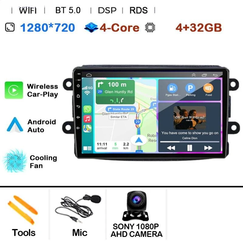 

Автомагнитола 2DIN для Renault Dacia Duster, Captur, символ Логана, докира, сандеро, лодgy, Android, автомобильный радиоприемник, мультимедийный плеер для Carplay, автомобиль, NO 2din