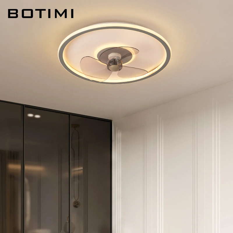 Потолочный вентилятор BOTIMI 450 мм с регулируемой яркостью и подсветкой современный