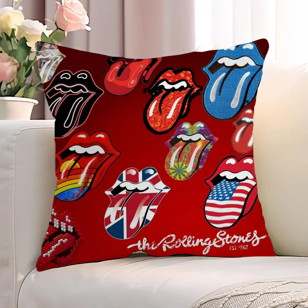 Наволочка R-rolling StonesS для дивана 45x45 см короткая плюшевая наволочка 40*40