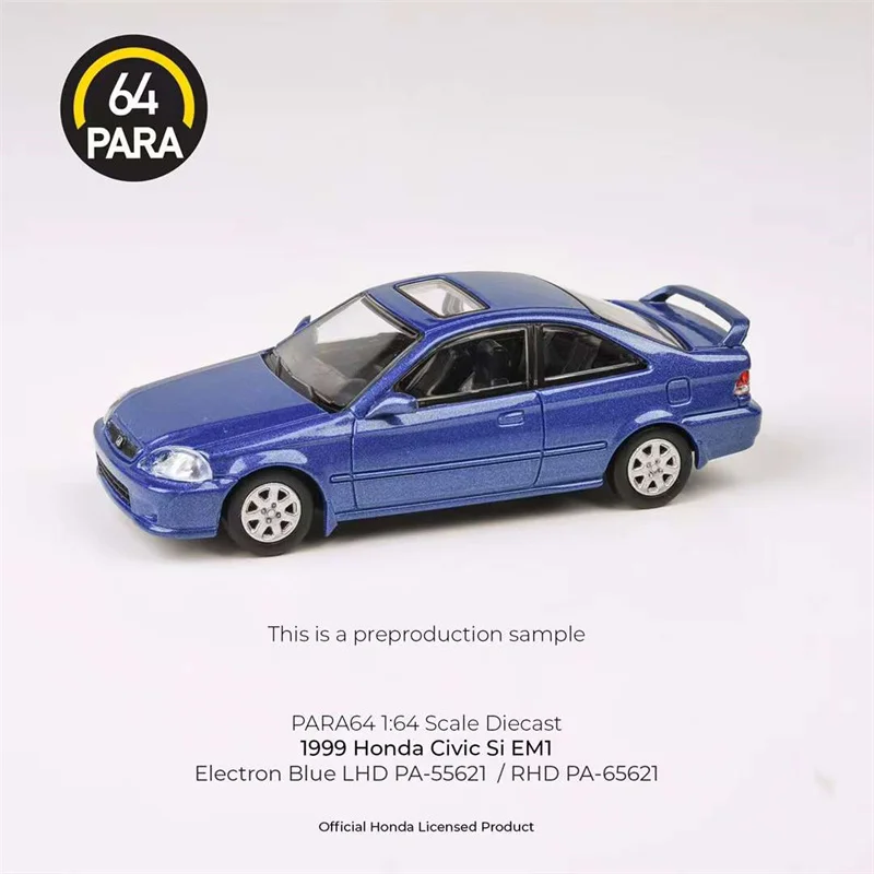 

Пара 1:64 1999 Honda Civic Si EM1 Elctron синяя/Милано-красная литая модель автомобиля