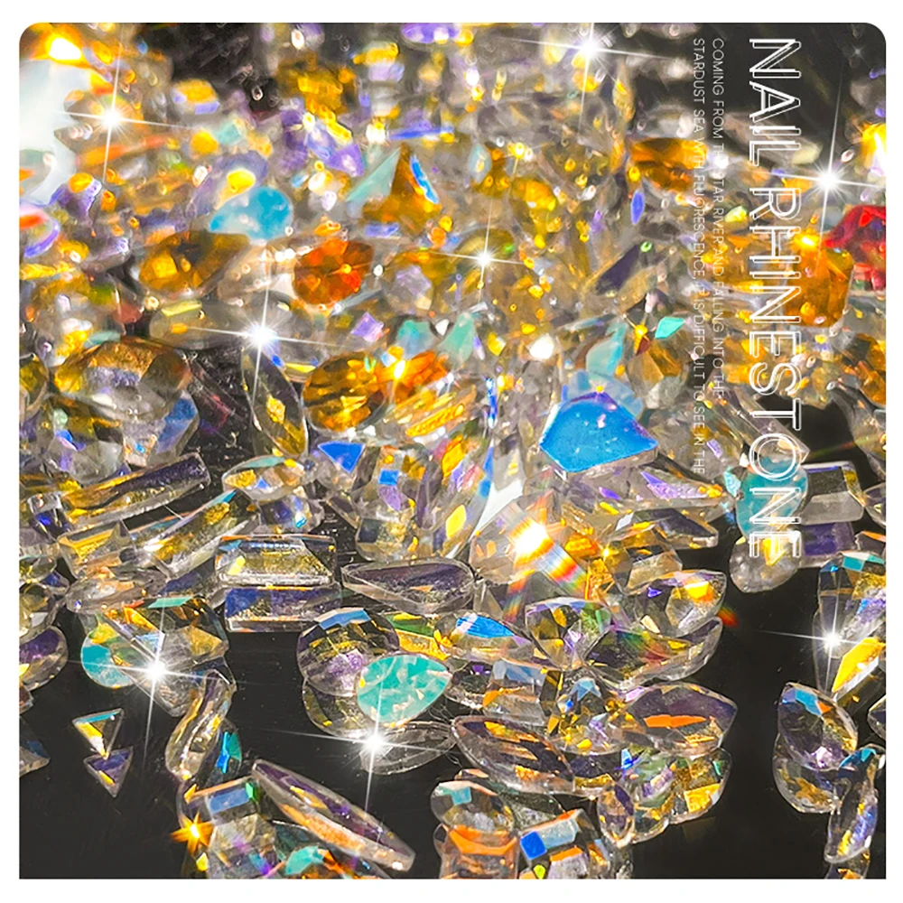 1 пакет смешанной формы кристалл AB Аврора стразы для дизайна ногтей аксессуары