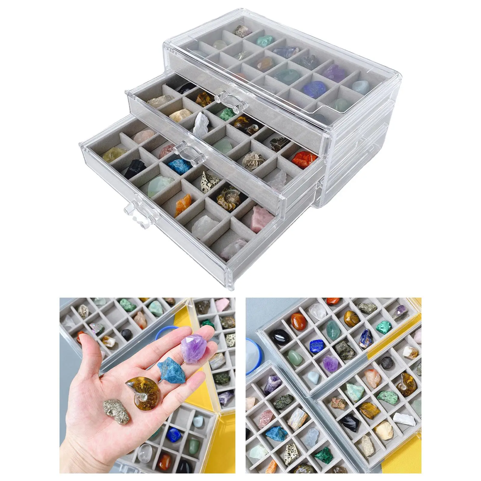 

Rock and Mineral Collection Ornament Educational Toy for Kids Birthday Gift