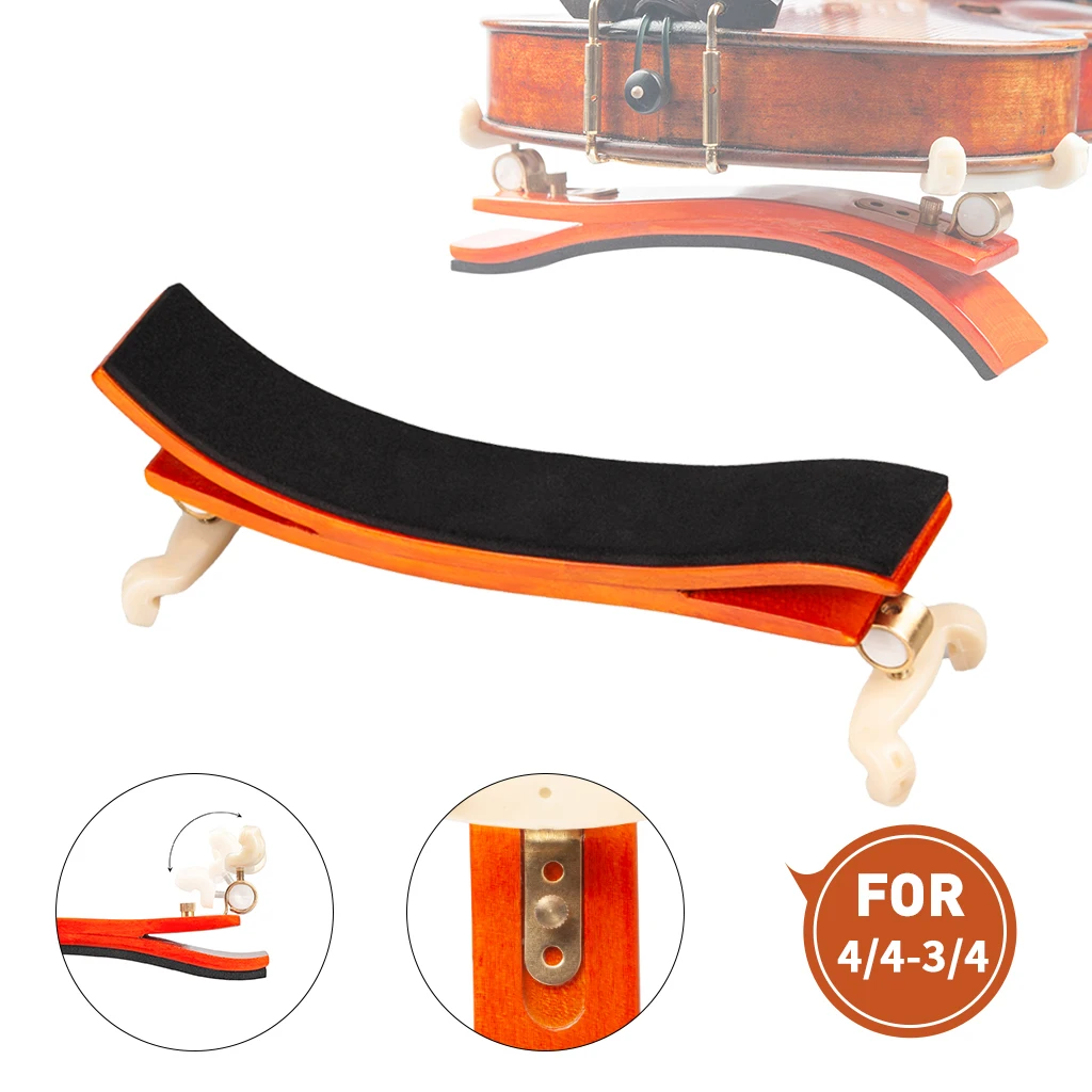 

NAOMI German Style Adjustable Wooden Violin Shoulder Rest 4/4 W/ 2pcs Plastic Claws Violin Accessories Replacement Protect