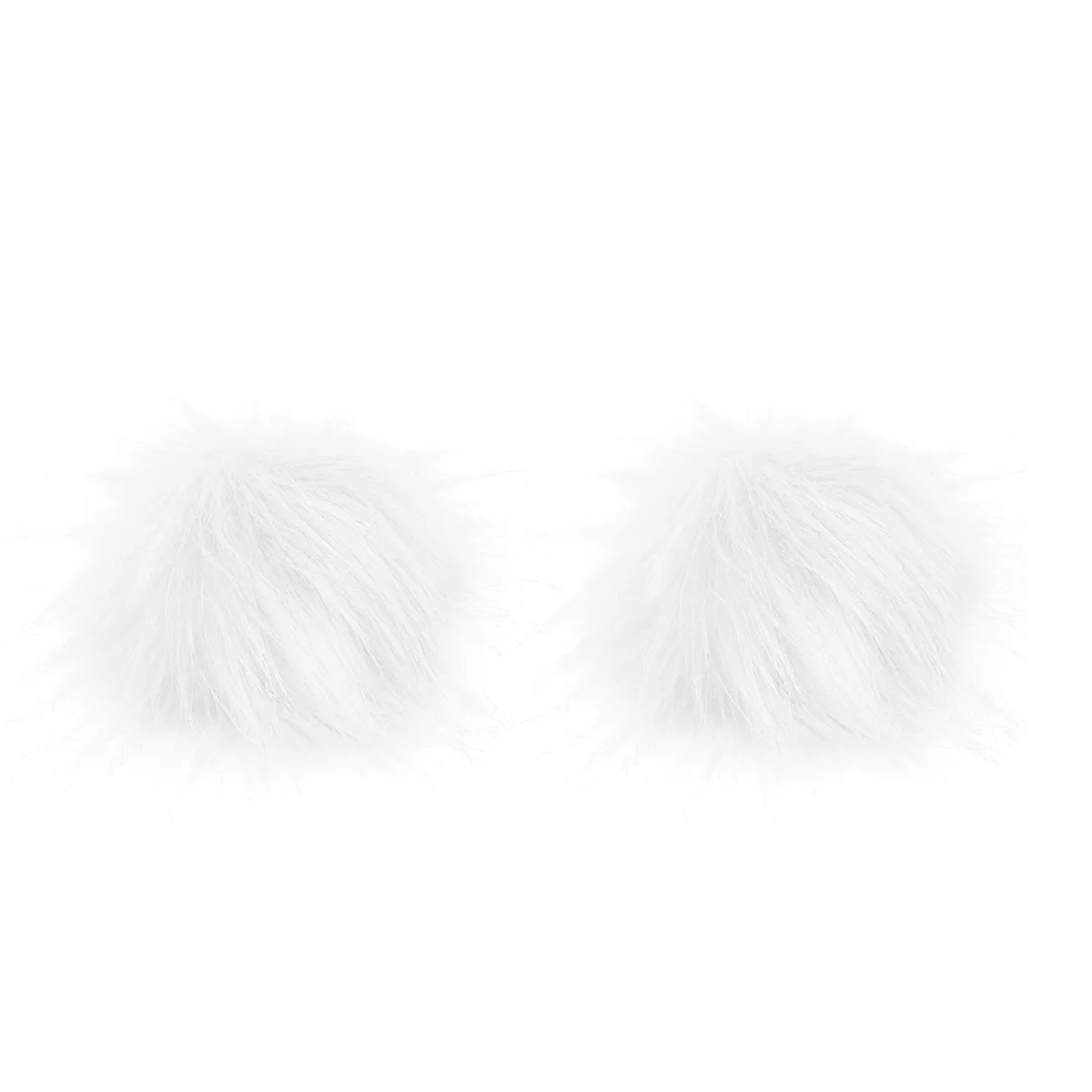 

2 Pcs Imitation Raccoon Fox Fur Ball Girls Crafts Plush Adornment Cloth Decor Hairball White Clothing Decoration Artificial