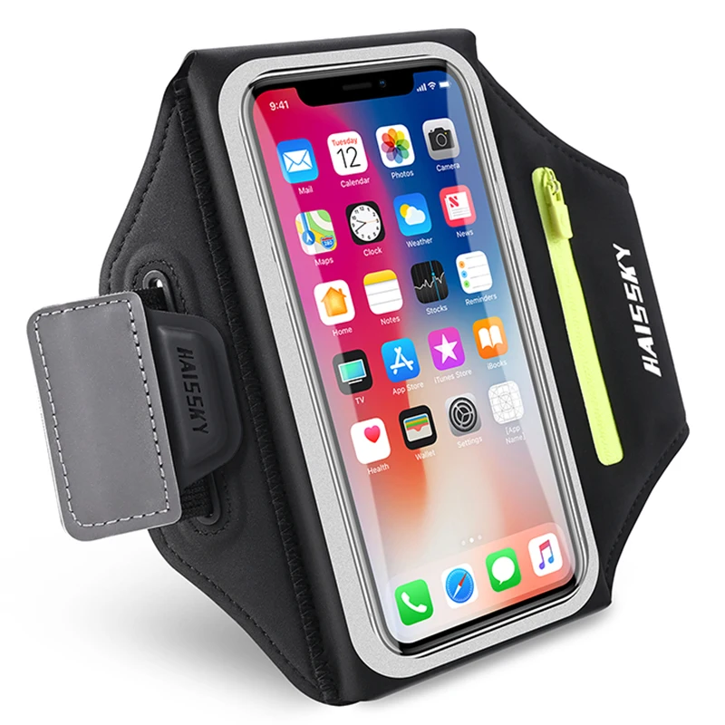 HAISSKY Newst Upagrade Running Sport Armbands Bag For iPhone 14 13 12 11 Pro Max 14 Plus AirPods Pro 3 Zipper GYM Phone Arm Band