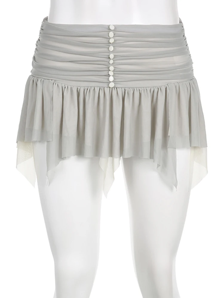 Мини-юбка женская сетчатая с заниженной талией y2k