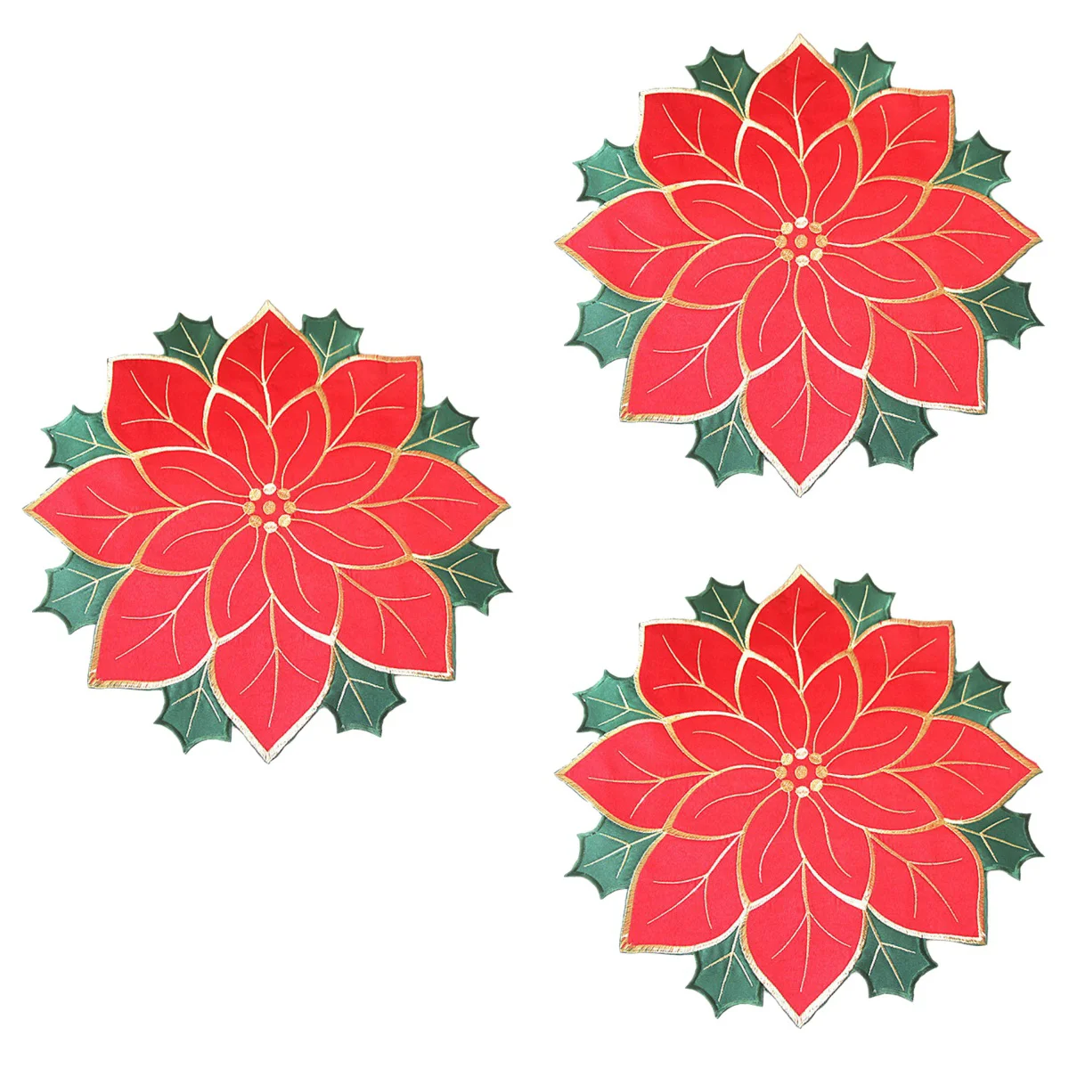 

Table Mat Christmas Placematuse Coasters Holiday Placemats Tableware Dish Mats Restaurant Poinsettia Pad Unique Dining Tabletop