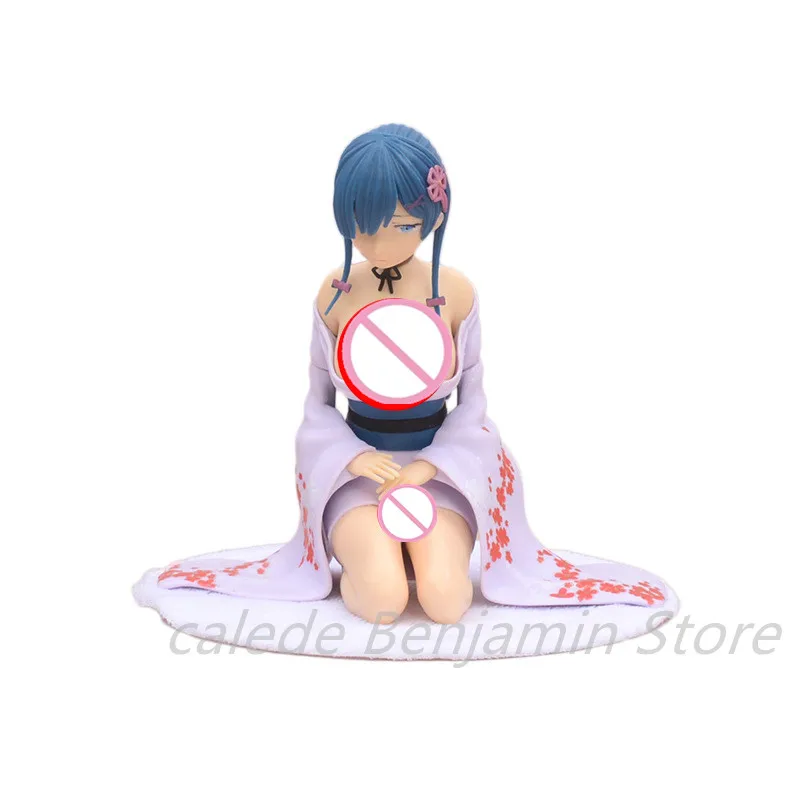 

13CM Re:Life In A Different World From Zero Rem Yukata Kimono Kneeling Position Pvc Action Figure Sexy Doll Model Toy Statue