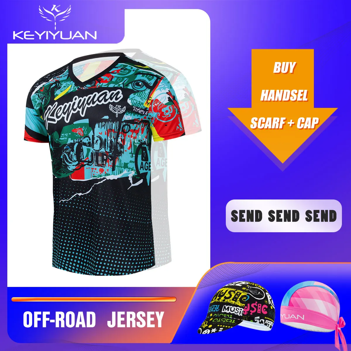

KEYIYUAN Off Road ATV Racing T-Shirt Enduro Downhill Mountain Bike Jersey Bike Downhill Jersey Motorcycle Jersey Motocross MTB