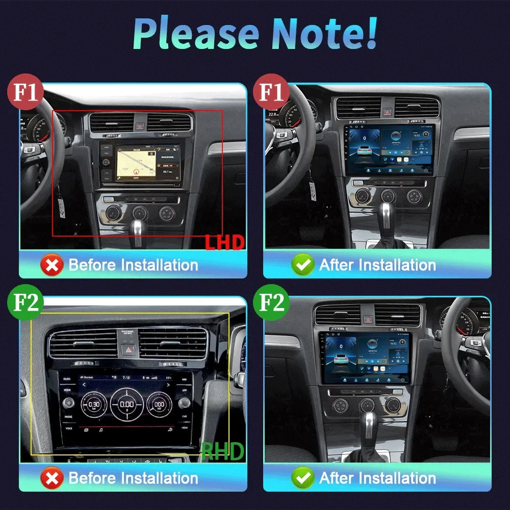 Фото Автомагнитола LJZN ndroid 16 для Volkswagen VW Golf 7 MK7 GTI 2012-2020 с беспроводным CarPlay, Android Auto, мультимедиа, GPS, 2 Din №3