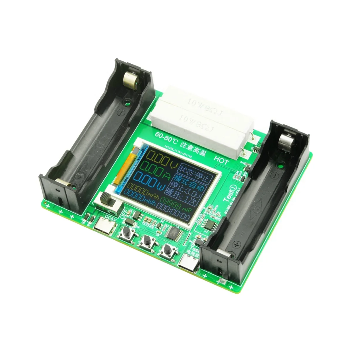 Модуль тестера емкости литиевых батарей 18650 мАч MWh Type C цифровой тестер модуля