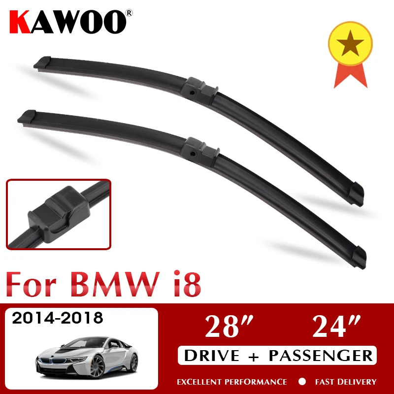 

KAWOO Car Wiper Blades For BMW i8 October 2014 - Nov. 2018 Windshield Windscreen Window 28"+24" LHD RHD Auto Accessories