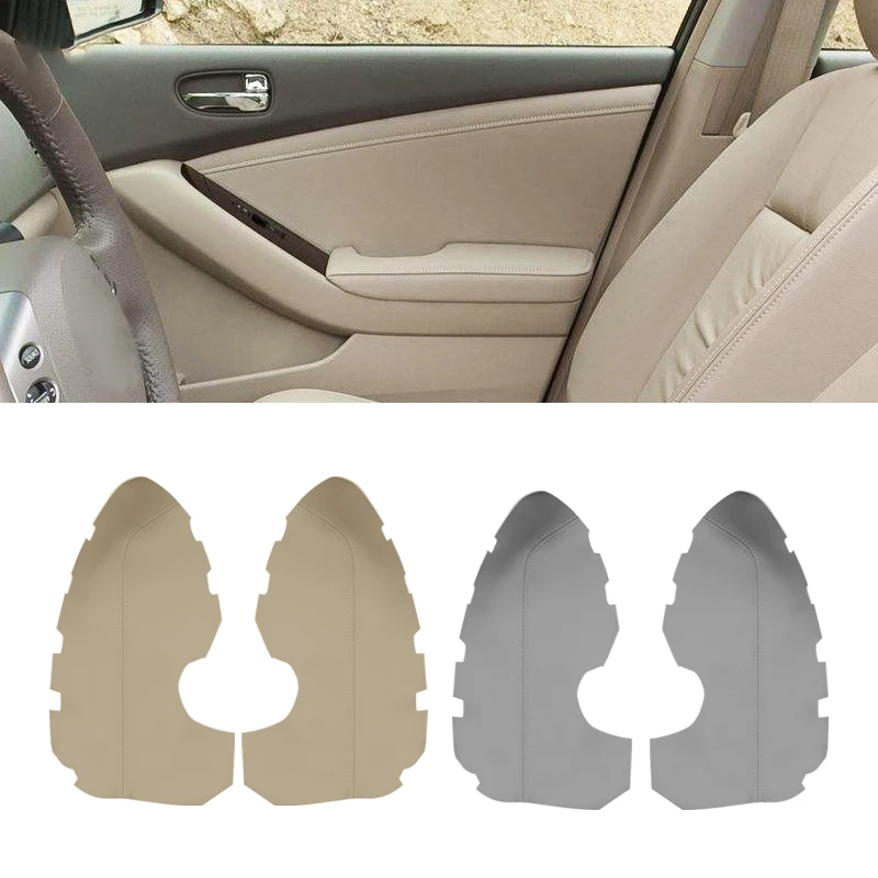 

For Nissan Altima 2007 2008 2009 2010 2011 2012 2pcs Microfiber Leather Interior Front Door Armrest Panel Cover Protective Trim