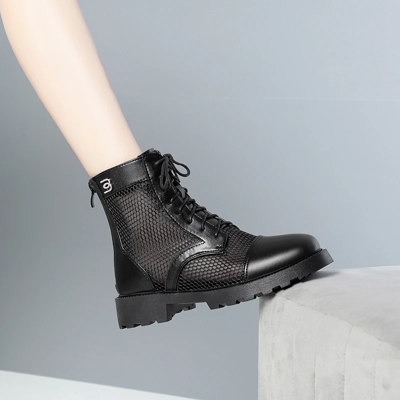 Black Elegant Ankle Boots Female Designer Summer Shoes Women's Boots Trend 2023 Platform Sandals Ladies Shoes On Offer Plus Size
