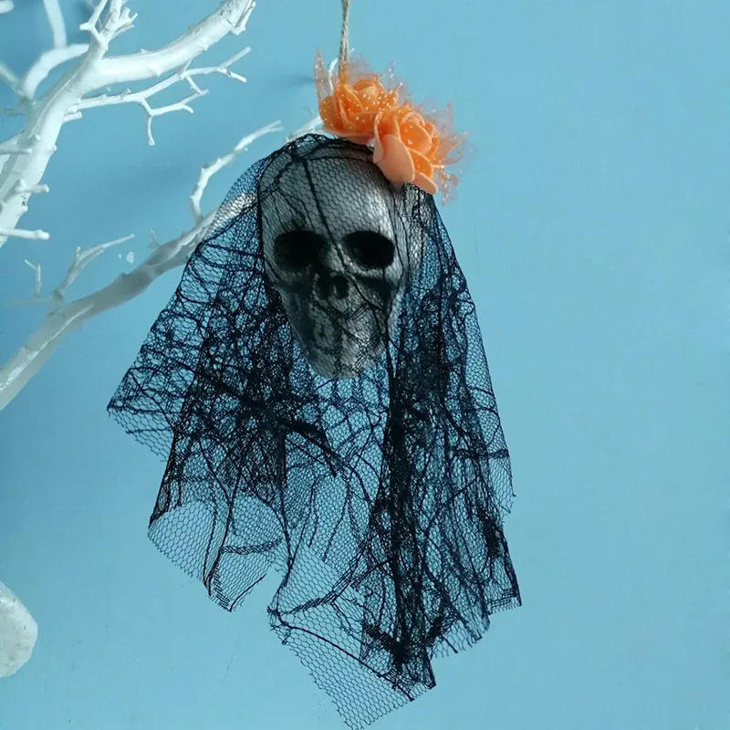 

Gauze ghost Heads Hanging Skulls Head,Scary Halloween Skeleton Creepy Hanging Decorations Outdoor Home,Party,Wall,Garden,Lawn