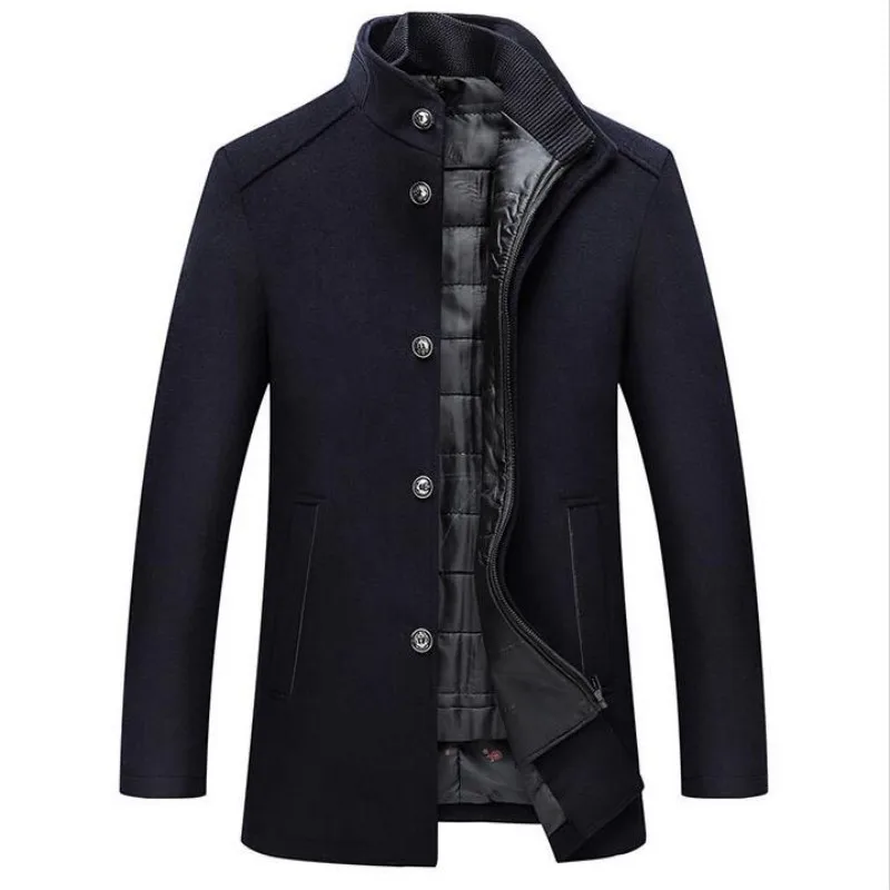

2022 new arrival autumn winter high quality wool thicked trench coat men,men's wool jackets size M-3XL