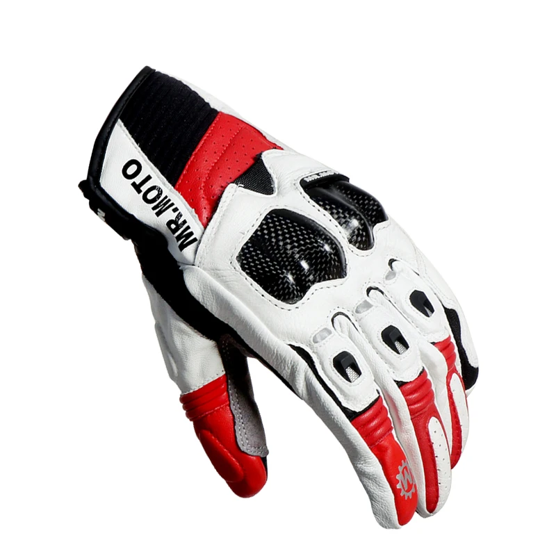 

Newest Premium Leather Racing Gloves Carbon fiber Protective Night Reflective Durable Motorbike Motocross Sports Gear Gloves