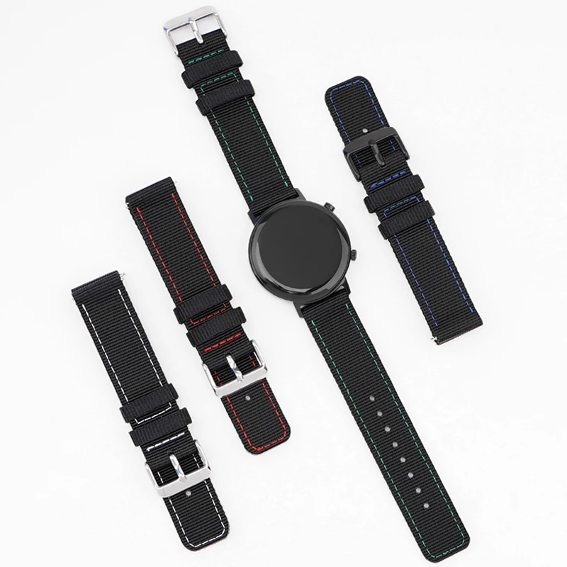 Nylon Canvas Watch Straps Soft Belt Universal Bracelet for Huawei Samsung Sport Quick Release Wrist Watchband 18/20/22/24mm